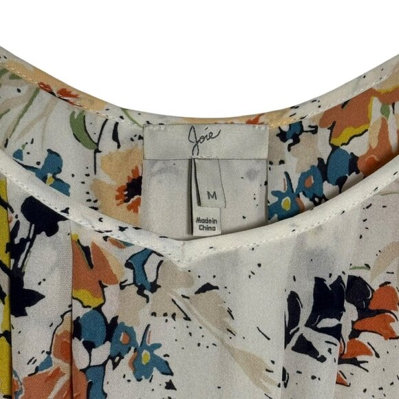 JOIE “Adorlee” White Floral Cold Shoulder blouse Top 100% silk Size Medium - Picture 6 of 8
